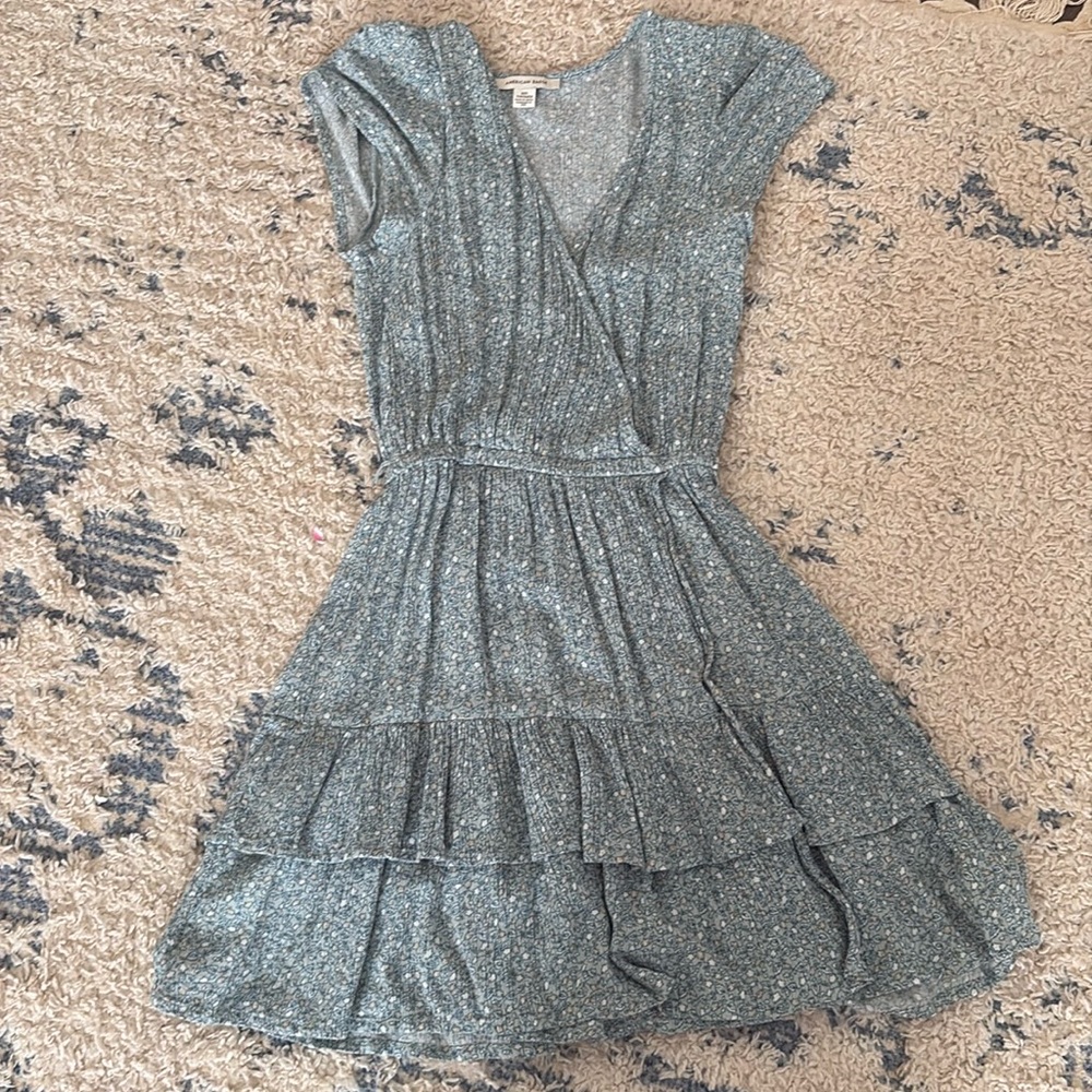 American Eagle Teal Flower Mini Dress